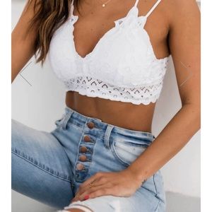 Pinklily white bralette